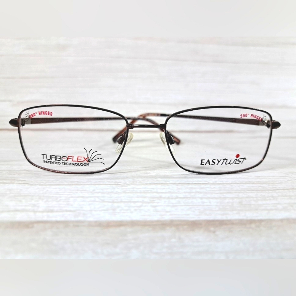 New EASY TWIST Eyeglass Frame, 360° Hinges, Lightweight Brown FLEXIBLE glasses